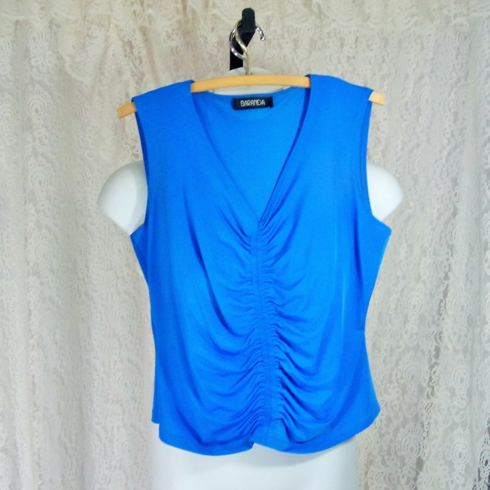 Baranda Stretch Knit Top Caribbean Blue NWOT